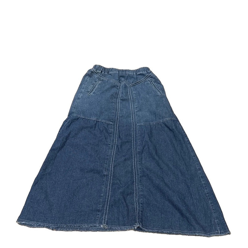 Vintage Y2K ebossy Jeans, maxi denim skirt size small